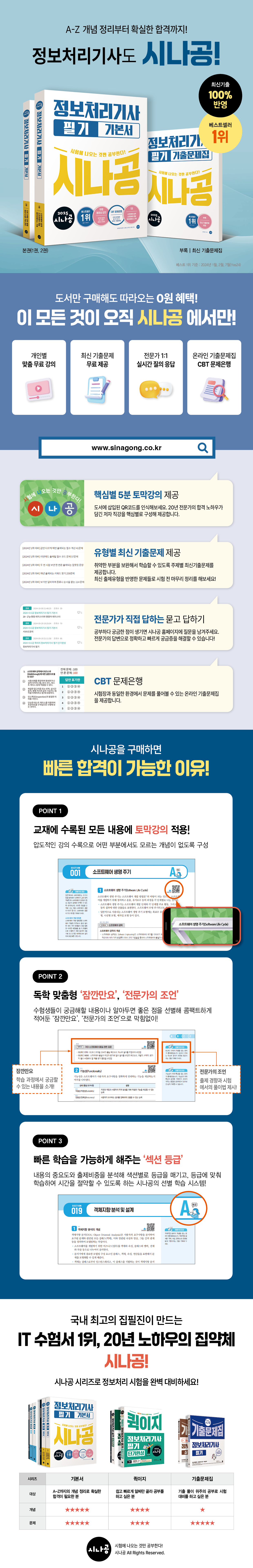 책정보, 2025 시나공 정보처리기사 필기 기본서 (부록:기출문제집+동영상 강의+CBT문제은행) : 길벗, 이지톡